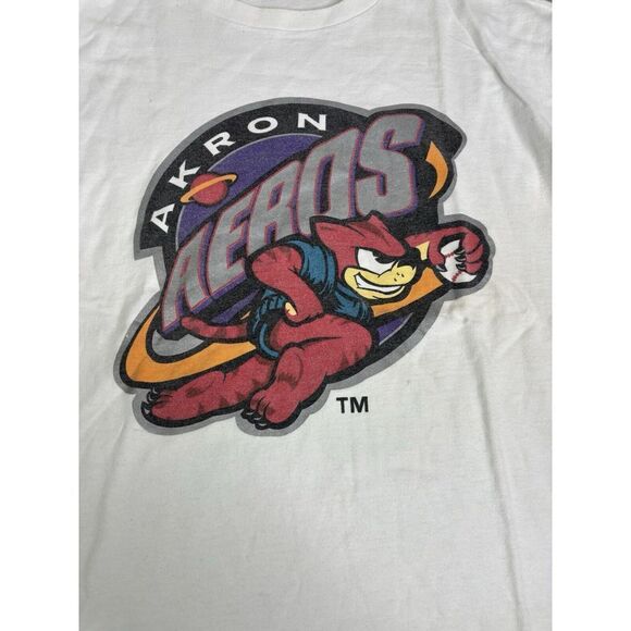 Vintage Akron Aeros Minor League Baseball T Shirt Men's Size XL White - Picture 3 of 11